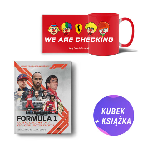  Pakiet: Formuła 1. Ilustrowana historia królowej motorsportu (książka + kubek F1 czerwony MEM)