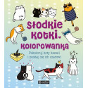 Słodkie kotki. Kolorowanka. Pokoloruj koty kawaii