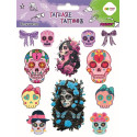 Tatuaże zmywalne Pink skulls HAPPY COLOR