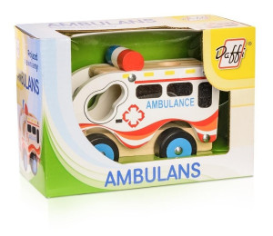 Drewniane auto - ambulans