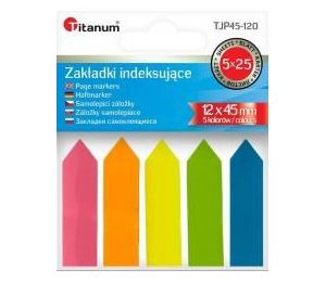 Zakładki indeksujące fluo 12x45mm 5x25 kartek