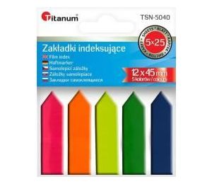 Zakładki indeksujące fluo 12x45mm 5x25 kartek