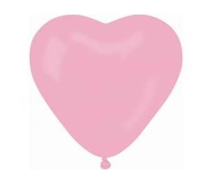 Balony pastelowe Serce bez nadruku różowe 50szt