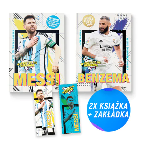 Pakiet: Messi. Mały chłopiec, który został wielkim piłkarzem + Benzema (2x książka + zakładka gratis)