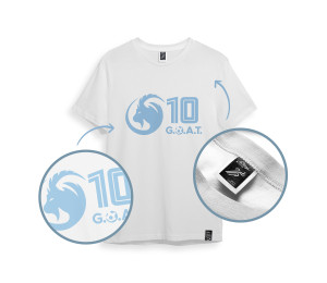 Koszulka biała GOAT argentyńska legendarny LEO SQN Originals