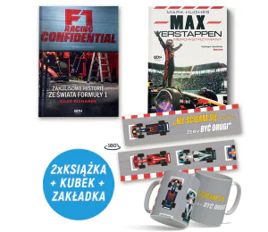 Pakiet: F1 Racing Confidential + Max Verstappen (2x książka + kubek + zakładka)