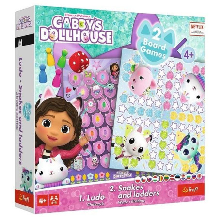 Gra planszowa 2w1 Gabby&#039;s Dollhouse TREFL