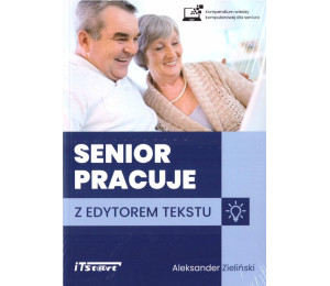 Senior pracuje z edytorem tekstu