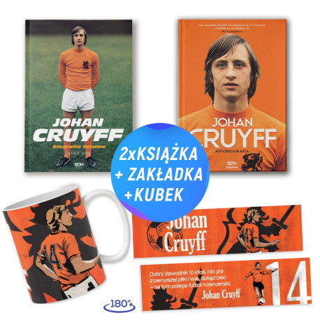 Pakiet: Johan Cruyff. Biografia totalna + Johan Cruyff. Autobiografia (2x książka + kubek + zakładka)